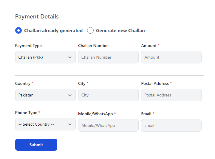 FBISE Rechecking Form 