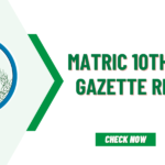 Matric 10th Class Gazette Result