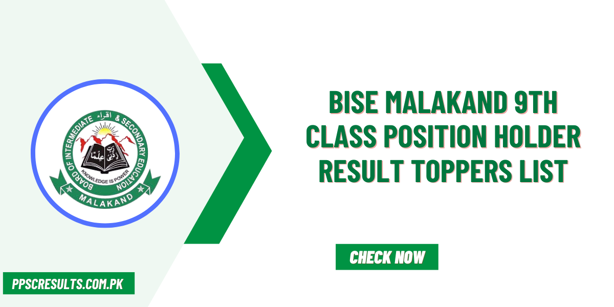 BISE Malakand 9th Class Position Holder Result Toppers List