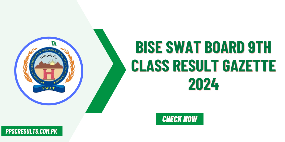 BISE Swat Board 9th Class Result Gazette 2024