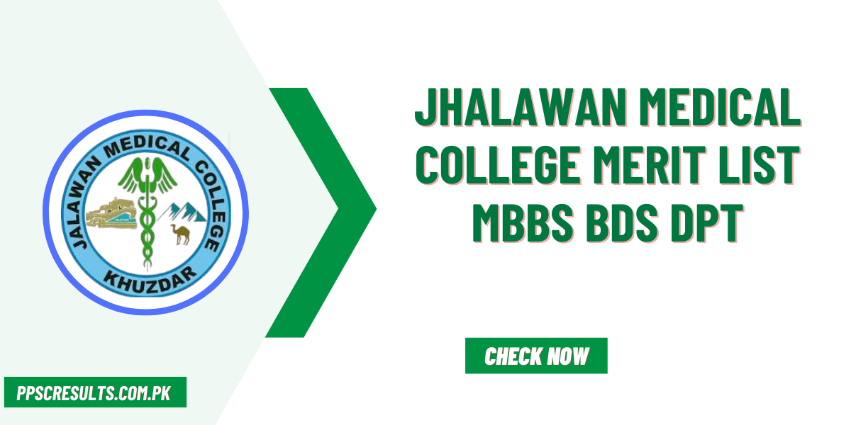 Jhalawan Medical College Merit List MBBS BDS DPT